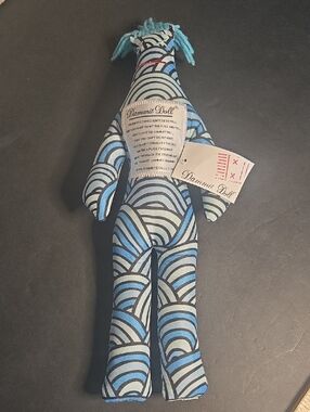 NEW Dammit Doll Plush Toy Blue Wave Pattern